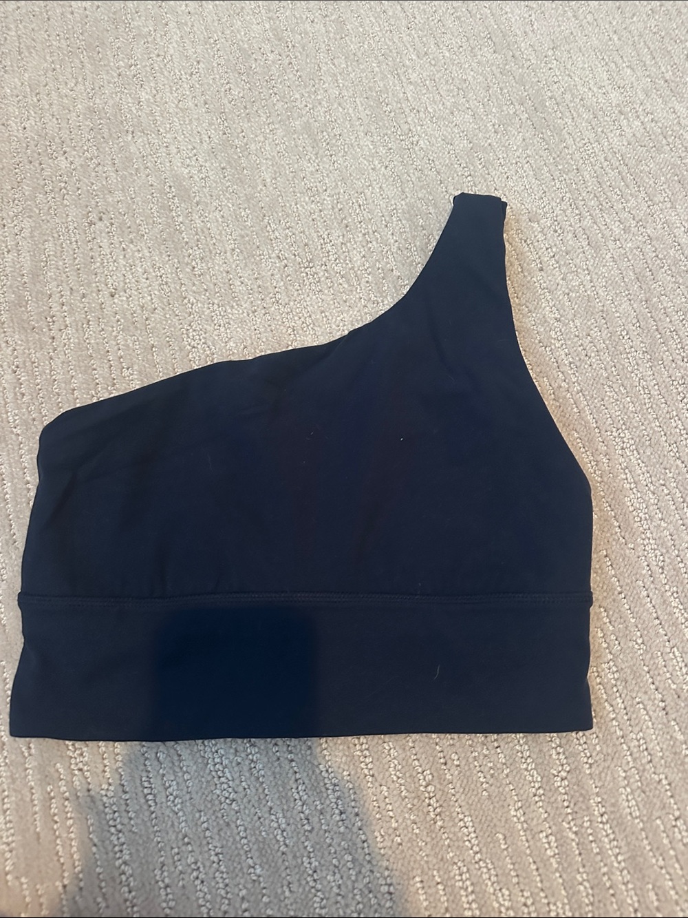 lululemon athletica One-Shoulder Black Crop Top